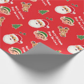 Custom Niedlich Sticker Red Santa Elf Frohe Weihna Geschenkpapier (Ecke)