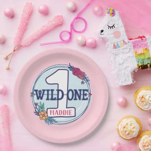 Custom Niedlich Teepee Boho Tribal Erster Geburtst Pappteller (Party)