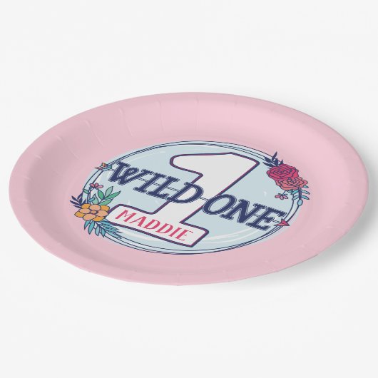 Custom Niedlich Teepee Boho Tribal Erster Geburtst Pappteller (Schrägansicht)