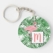 Custom Niedlich Tropical Pink Flamingo Kunst, Dich Schlüsselanhänger (Vorderseite)
