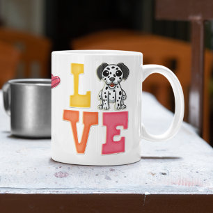 Custom Niedlich Valentine's Day Dalmatiner Hund Lo Kaffeetasse