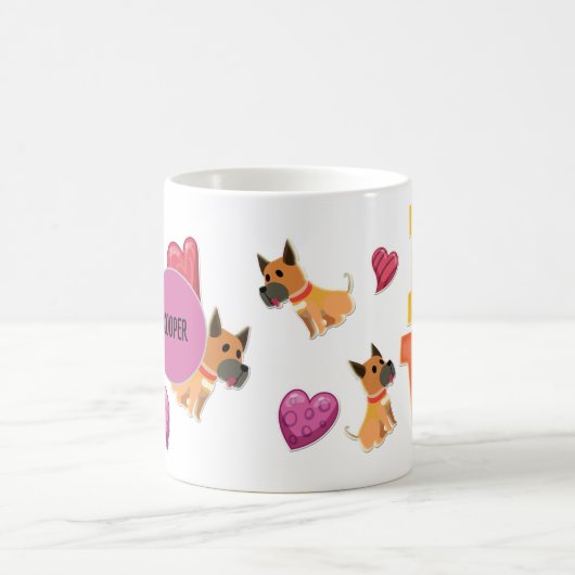 Custom Niedlich Valentine's Day Great Dane Hund Lo Kaffeetasse (Mittel)