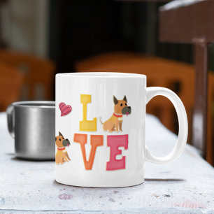 Custom Niedlich Valentine's Day Great Dane Hund Lo Kaffeetasse