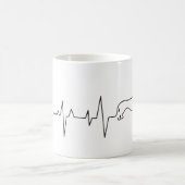 Custom Niedlich Valentine's Day Theme Heartbeat Hu Kaffeetasse (Mittel)