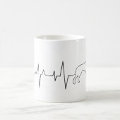 Custom Niedlich Valentine's Day Theme Heartbeat Hu Kaffeetasse (Mittel)