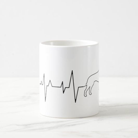 Custom Niedlich Valentine's Day Theme Heartbeat Hu Kaffeetasse (Mittel)