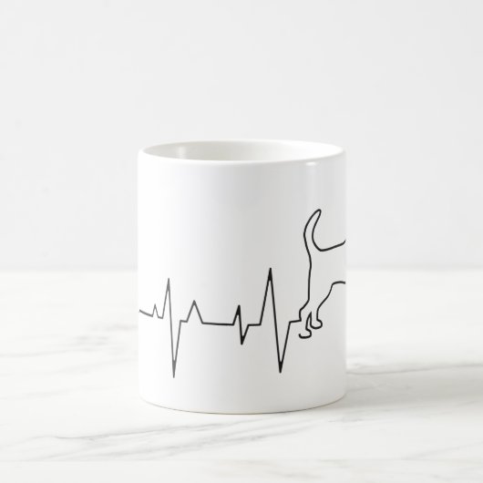Custom Niedlich Valentine's Day Theme Heartbeat Hu Kaffeetasse (Mittel)