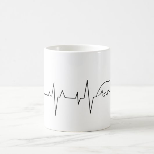 Custom Niedlich Valentine's Day Theme Heartbeat Hu Kaffeetasse (Mittel)