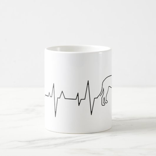 Custom Niedlich Valentine's Day Theme Heartbeat Hu Kaffeetasse (Mittel)