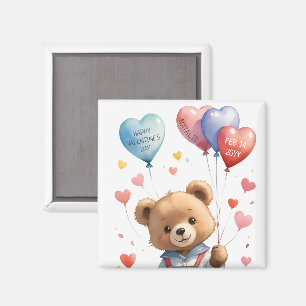 Custom Niedlich Watercolor Teddy Bären Valentinsta Magnet