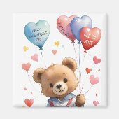 Custom Niedlich Watercolor Teddy Bären Valentinsta Magnet (Vorne)