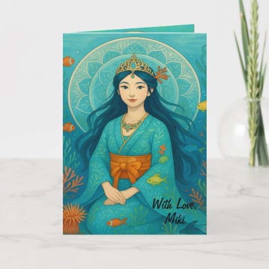 Custom Niedlich Whismusical Underwater Princess Karte (Vorderseite)