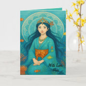 Custom Niedlich Whismusical Underwater Princess Karte (Gelbe Blume)