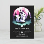 Custom Niedlich Wolf Geburtstag Einladung (Stehend Vorderseite)