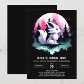 Custom Niedlich Wolf Geburtstag Einladung (Vorne/Hinten)