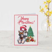 Custom Niedlich Yorkie Dog mit kleinen Mädchen Wei Karte (Gelbe Blume)