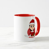 Custom niedliche Weihnachtsmädchen Cartoon Tasse (VorderseiteRechts)