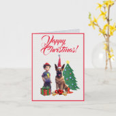 Custom Niedlicher deutscher Schäferhund mit kleine Karte (Gelbe Blume)