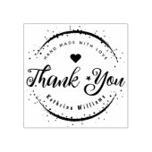CUSTOM | NIEDLICHER HERZELEGANT DANKEN SIE RUBBER  GUMMISTEMPEL (Prägung)
