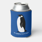 CUSTOM Niedlicher Pinguin Hot in Here Blue Schwarz Dosenkühler (Kanne Rückseite)