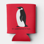 CUSTOM Niedlicher Pinguin Hot in Here Red Schwarz- Dosenkühler (Rückseite)