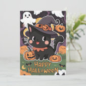 Custom Night Happy Halloween Feiertagskarte (Stehend Vorderseite)