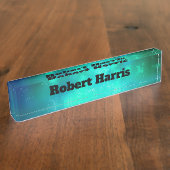 Custom Night Sky Emerald Green Namensplakette (Seite)