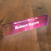 Custom Night Sky Pink Flare Namensplakette (Seite)