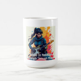 Custom Ninja Girl Gitarrist Art Inspiration Kaffeetasse