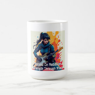 Custom Ninja Girl Gitarrist Art Inspiration Kaffeetasse