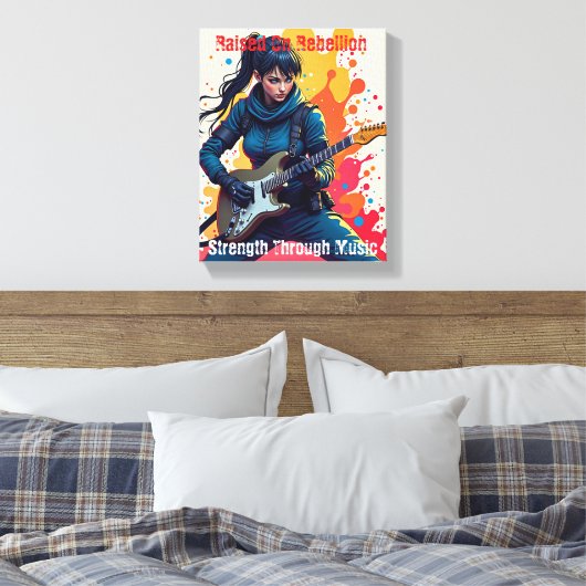 Custom Ninja Girl Gitarrist Art Inspiration Leinwanddruck (Insitu (Schlafzimmer))