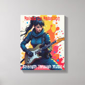 Custom Ninja Girl Gitarrist Art Inspiration Leinwanddruck (Vorderseite)