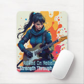 Custom Ninja Girl Gitarrist Art Inspiration Mousepad (Mit Mouse)