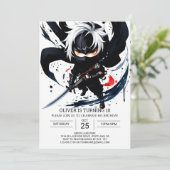 Custom Ninja Martial Arts Geburtstag Einladung (Stehend Vorderseite)