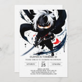 Custom Ninja Martial Arts Geburtstag Einladung (Vorne/Hinten)
