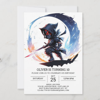Custom Ninja Martial Arts Kids's Geburtstag Einladung