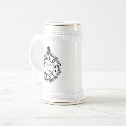 Custom No.1 Worlds Best . . (Ihr Text) Bierglas (Vorderseite Links)