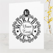 Custom No.1 Worlds Best . . (Ihr Text) Typografie Karte (Gelbe Blume)