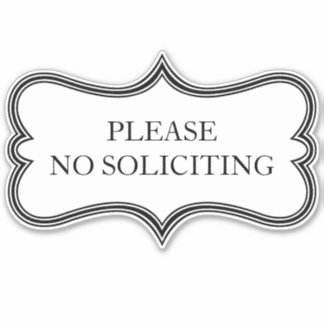 Custom "NO SOLICITING" Verziert Vinyl Sticker