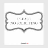 Custom "NO SOLICITING" Verziert Vinyl Sticker (Blatt)