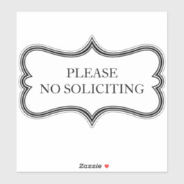 Custom "NO SOLICITING" Verziert Vinyl Sticker