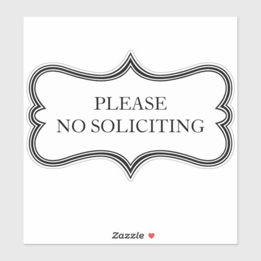 Custom "NO SOLICITING" Verziert Vinyl Sticker (Blatt)