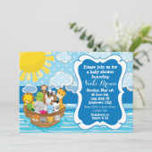 Custom Noah's Ark Baby Shower Einladung (Stehend Vorderseite)