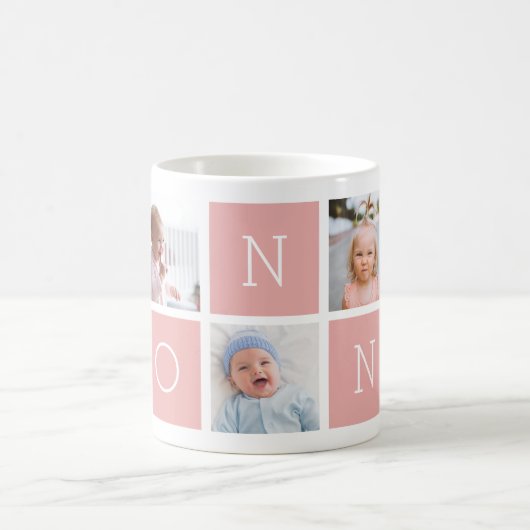 Custom Nonna Großmutter 5 Foto Collage Kaffeetasse (Mittel)