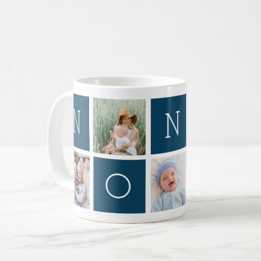 Custom Nonno Großvater 5 Foto Collage Kaffeetasse (Vorderseite Links)