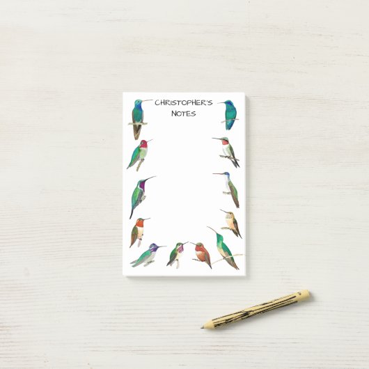 Custom North American Hummingbirds Post-it Notes Klebezettel (Auf Schreibtisch)