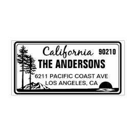 Custom North California License Plate Address Permastempel