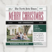 Custom North Pole Newspaper Weihnachtsfest-Foto Geschenkanhänger (Vorderseite)