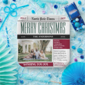 Custom North Pole Newspaper Weihnachtsfest-Foto Pappteller (Party)