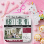 Custom North Pole Newspaper Weihnachtsfest-Foto Pappteller (Party)